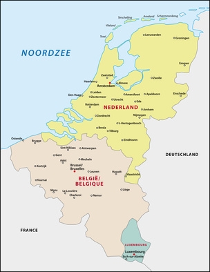 Karte Benelux Staaten Belgien Niederlande Luxemburg Navi mieten  Discount 24